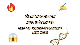 What is gene mutation and its type  Notes and full easy explanation😯🔥 [upl. by Yednarb]