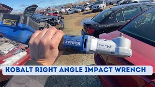 Kobalt Right Angle Impact Wrench VS rusted cars from scrapyard [upl. by Airdnoed]