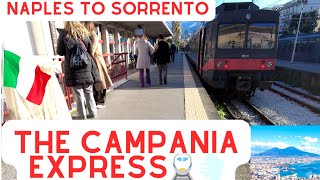 Campania Express train Naples to Sorrento 🇮🇹 4K [upl. by Notslar]