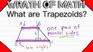 What are Trapezoids  Geometry Quadrilaterals [upl. by Einolem]