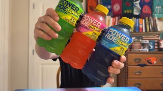 Powerade sour all three flavors taste test comparison [upl. by Burt]