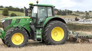 John Deere 6195M pulling a Great Planes Simba XPress [upl. by Cristie]