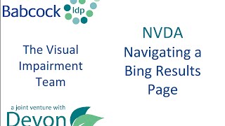 NVDA Navigating Around a Bing Results Page [upl. by Alane36]