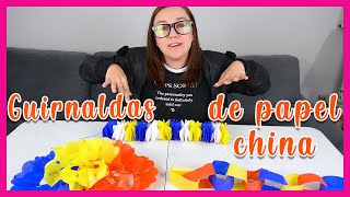 COMO HACER GUIRNALDAS DE PAPEL CHINA  CADENAS DE PAPEL  DECORACIÓN PARA FIESTAS [upl. by Alodi844]