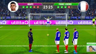 Mbappe VS France LEGENDS Zidane Henry Cisse Platini Evra Penalty Shootout 2023  PES Gameplay [upl. by Gen]