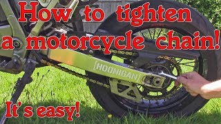 How to tighten a motorcycle chain  Chain care [upl. by Goldston]