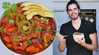 ULTIMATE VEGAN CHILI  easy vegan van life cooking [upl. by Bouzoun385]