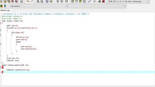 program in C to find the Abundant numbers integers between 1 to 1000 [upl. by Airekal]