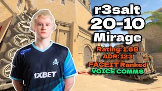 r3salt 2010 Mirage FACEIT Ranked July 07 2024  CS2 POV [upl. by Ellirehs]