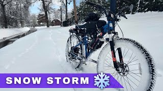 Snowstorm  Riding an eBike in Freezing Temperatures [upl. by Hauge]