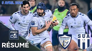 PRO D2  Résumé partie complète Colomiers Rugby  SU Agen  J25  Saison 20232024 [upl. by Ynneh]