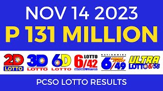 Lotto Result November 14 2023 9pm PCSO [upl. by Baudelaire]