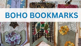 Boho Bookmarks using scraps craftfairideas diycrafts junkjournalideas [upl. by Anayk]