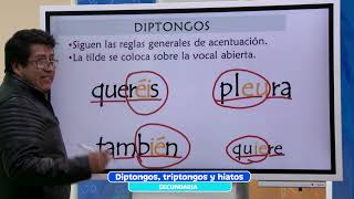 Comunicación y Lenguajes  Diptongo triptongo e hiatos [upl. by Burtie]