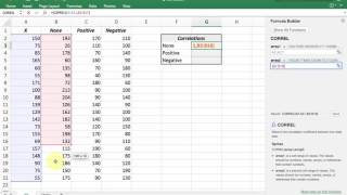 Using Excel to calculate a correlation coefficient  interpret relationship between variables [upl. by Eelyrehc822]