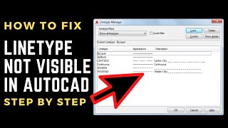 How to fix Linetype not visible In AutoCADStep BY Step [upl. by Shishko]