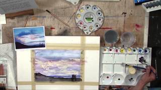 DalerRowney  Simply Watercolour  How to painting a skyline [upl. by Innor]