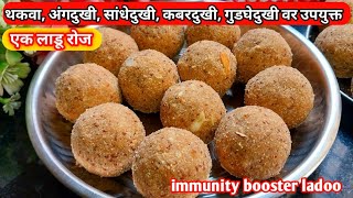 रोज एक लाडू थकवा अंगदुखी कंबरदुखी सांधेदुखी गुडघेदुखी गायब Healthy Ladoo Recipe Paushtik Ladoo Re [upl. by Ikuy594]