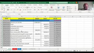 Excel graphiques de soldes sur tableau de mouvements bancaires [upl. by Levitt]