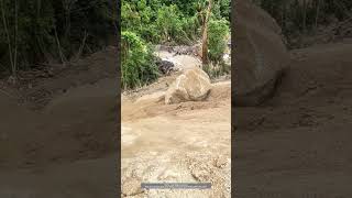 Process Of Using An Excavator To Push Downhill The Big Rock [upl. by Ennaylil]