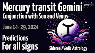 Mercury transit in Gemini 2024  June 14  29  Vedic Astrology Predictions astrology gemini [upl. by Idelia]