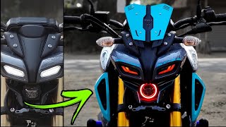 Yamaha MT 15 Hot Crazy Modified  mt 15 v2 killer looking  MT 15 V2 bs6 headlight modification  MT [upl. by Aneret930]