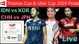 Semi Finals BWF Thomas Uber Cup Badminton 2024 Live Score Watchalong Indonesia vs Korea CHNJPN [upl. by Wilder706]