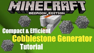 Super Efficient and Compact Cobblestone Generator Minecraft Bedrock 116 Tutorial [upl. by Akiwak]