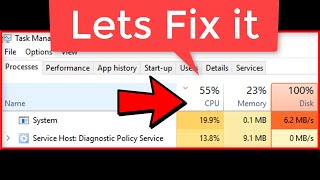 Windows 10 High CPU and High Disk usage Fix [upl. by Abate]