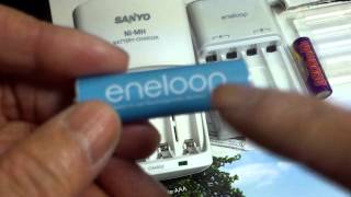 Eneloop AA battery charging with the old and newer chargers [upl. by Helaina]