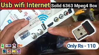 How to Connect Usb Wifi Internet with Solid 6363 New Mpeg4 Set top Box  DD Free Dish [upl. by Eardnoed810]