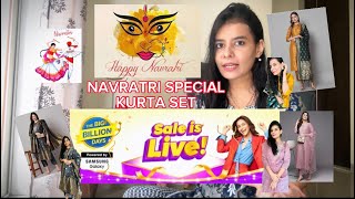 FLIPKART ETHNIC WEAR FOR NAVRATRI SPECIAL  KURTA SET WITH DUPATTA UNDER Rs 800  KURTA SET HAUL❤️ [upl. by Lled867]