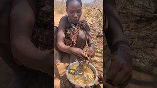 Hadzabe tribe Woman Wash Low meat 😋 Very delicious food 🤩 Amazing tradition Culture [upl. by Volin]