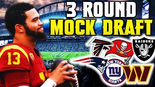 Who Drafts Caleb Williams  3 Round 2024 NFL Mock Draft [upl. by Ysteb244]