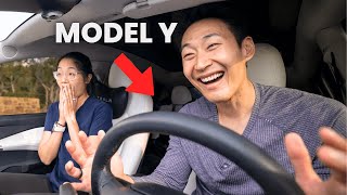 I Tried Tesla Model Ys Full Self Driving FSD… [upl. by Eineg777]