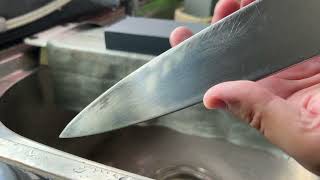 Giesser Kitchen knife sharpening with Gritomatic Sica Stone [upl. by Gambell299]