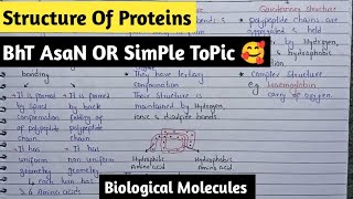 Secondary Tertiary And Quaternary Structure Of Protein  Biological Molecules Class 11 [upl. by Gerald]