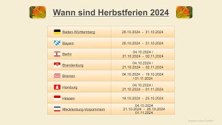 Wann sind Herbstferien 2024 [upl. by Orsola]