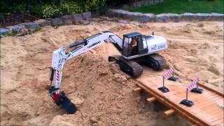 Bridge Construction Site Part 2 RC Construction Machines Excavator  Dump Truck etc [upl. by Sacken]