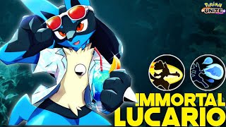 Lucario becomes Insanely Immortal in Solo Q with this Build 😶  Pokemon Unite [upl. by Felise]