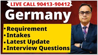 Live Call 9041390412 Germany Requirement  Intakes  Latest update  Interview questions [upl. by Yzzik]