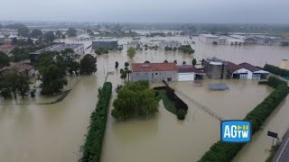 Alluvione EmiliaRomagna a Cotignola esonda il torrente Senio le immagini del drone [upl. by Bianchi]