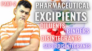 PHARMA EXCIPIENTS I DILUENTSBINDERSDINITEGRANTSSUPERDISINTEGRANTS IN HINDI [upl. by Deeann]