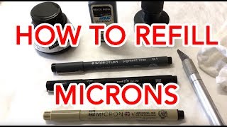 How to refill Microns easily Micron Life Hack Use your own quality inks and save money [upl. by Aleil198]