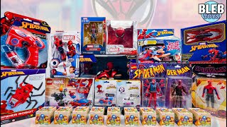 Spiderman Toy Collection Unboxing ASMR review  Spiderman real web  Hasbro action figures [upl. by Arnulfo313]