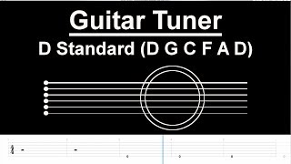 Guitar Tuner  D Standard D G C F A D with Tab [upl. by Abraham641]