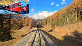 ★ 4K 🇨🇭 Pontresina  ScuolTarasp late autumn cab ride Switzerland 112020 [upl. by Kcirrem]