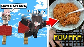 Aku Ajak PartnerKu Main Minecraft Parkour Sambil Makan Mie SAMYANG PEDES BANGET [upl. by Gayner]