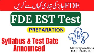 FDE EST Official Syllabus amp Test Preparations Tips 2024  How To Prepare FDE EST Test 2024 [upl. by Nnaeoj]