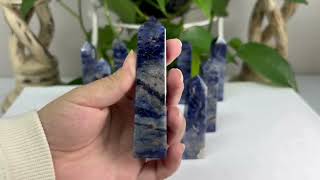 Natural Sodalite Obelisk Tower Point  120160 [upl. by Atinuj977]